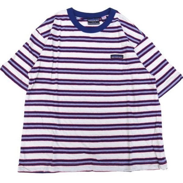 画像1: THOUSAND MILE (サウザンドマイル) SHORT SLEEVE MULTI BORDER T-SHIRT 白×赤×紺×青