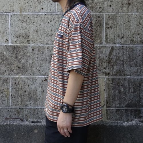 他の写真2: THOUSAND MILE (サウザンドマイル) SHORT SLEEVE MULTI BORDER T-SHIRT 茶×薄茶×紺