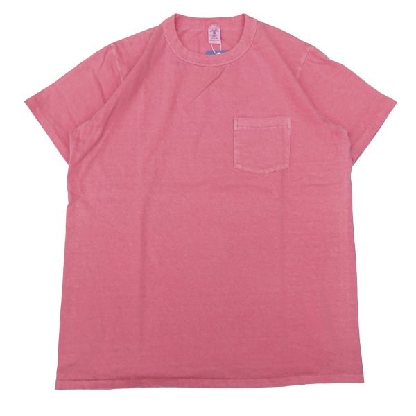 画像1: VELVASHEEN (ベルバシーン) 14/1 (PIGMENT) S/S C/N TEE W/PKT フェニックスレッド