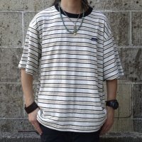 THOUSAND MILE (サウザンドマイル) SHORT SLEEVE MULTI BORDER T-SHIRT 白×黒×ベージュ