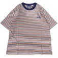 画像1: THOUSAND MILE (サウザンドマイル) SHORT SLEEVE MULTI BORDER T-SHIRT 茶×薄茶×紺 (1)