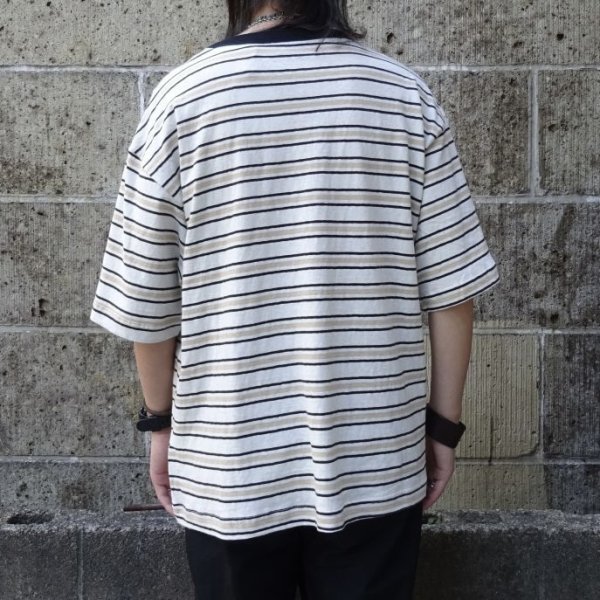画像7: THOUSAND MILE (サウザンドマイル) SHORT SLEEVE MULTI BORDER T-SHIRT 白×黒×ベージュ