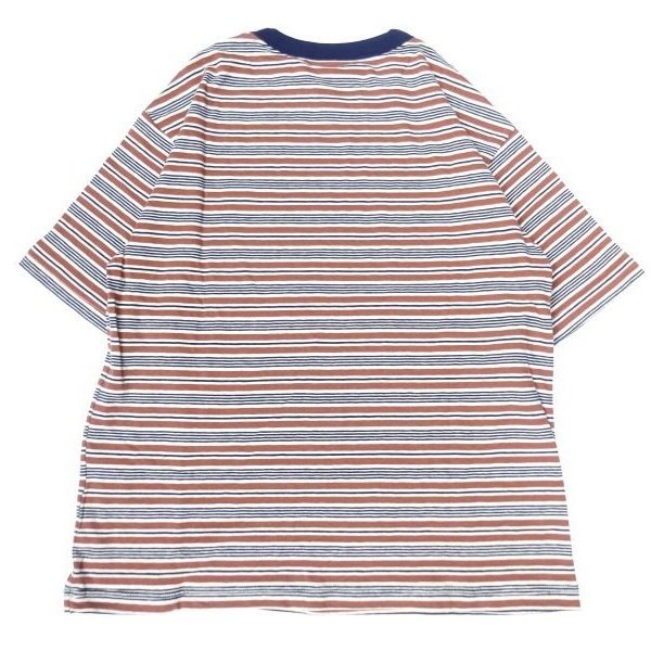 画像2: THOUSAND MILE (サウザンドマイル) SHORT SLEEVE MULTI BORDER T-SHIRT 茶×薄茶×紺
