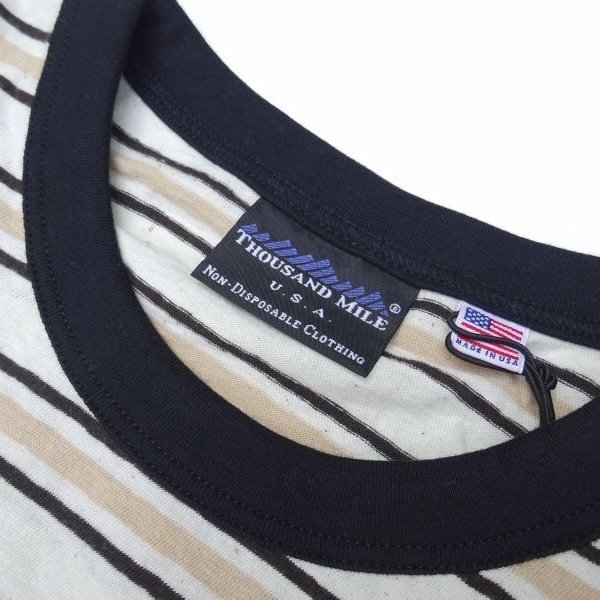画像3: THOUSAND MILE (サウザンドマイル) SHORT SLEEVE MULTI BORDER T-SHIRT 白×黒×ベージュ