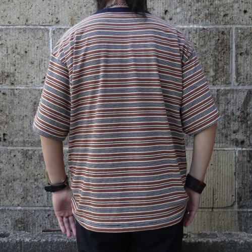 他の写真3: THOUSAND MILE (サウザンドマイル) SHORT SLEEVE MULTI BORDER T-SHIRT 茶×薄茶×紺