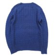 画像2: Original Blues (オリジナルブルース) CABLE CREWNECK ダークネイビー  (2)