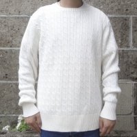 Original Blues (オリジナルブルース) CABLE CREWNECK ホワイト 