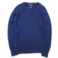 画像1: Original Blues (オリジナルブルース) CABLE CREWNECK ダークネイビー  (1)