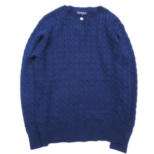 画像1: Original Blues (オリジナルブルース) CABLE CREWNECK ダークネイビー 