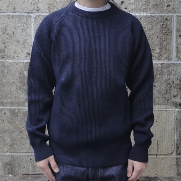画像1: VINCENT ET MIREILLE (ヴァンソンエミレイユ) CREW NECK SWEATER 8GG AZE ネイビー