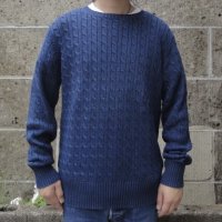 Original Blues (オリジナルブルース) CABLE CREWNECK ダークネイビー 