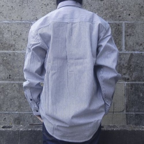 他の写真3: KEY (キー) Long Sleeve Button Front Logger Shirt ヒッコリーストライプ