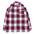 画像1: CalTop (キャルトップ) OMBRE CHECK L/S SHIRTS レッド/ホワイト (1)