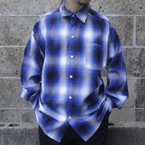 他の写真1: CalTop (キャルトップ) OMBRE CHECK L/S SHIRTS ロイヤル/ホワイト