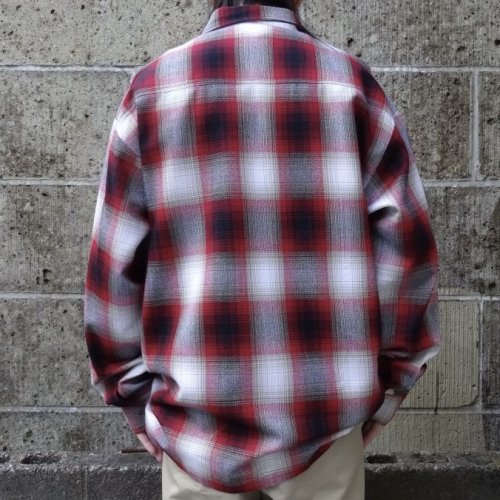 他の写真3: CalTop (キャルトップ) OMBRE CHECK L/S SHIRTS レッド/ホワイト