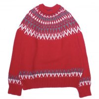 GUERNSEY WOOLLENS (ガンジーウーレンズ) ICEMAN CREW NECK レッド