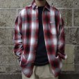 画像6: CalTop (キャルトップ) OMBRE CHECK L/S SHIRTS レッド/ホワイト