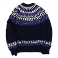 画像2: GUERNSEY WOOLLENS (ガンジーウーレンズ) ICELANDIC CREW NECK PULL OVER ネイビー (2)