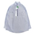 画像1: KEY (キー) Long Sleeve Zip Front Logger Shirt ヒッコリーストライプ (1)