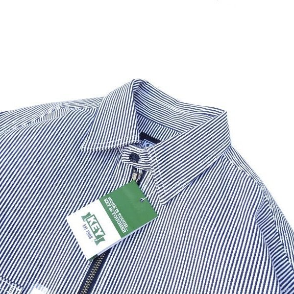 画像4: KEY (キー) Long Sleeve Zip Front Logger Shirt ヒッコリーストライプ