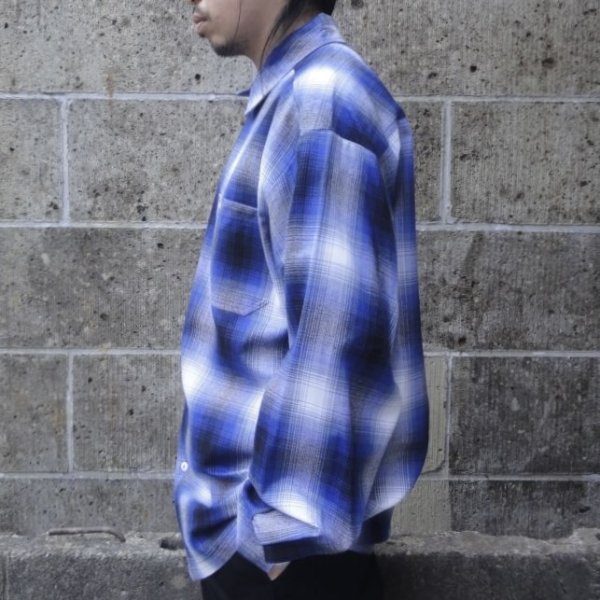 画像6: CalTop (キャルトップ) OMBRE CHECK L/S SHIRTS ロイヤル/ホワイト