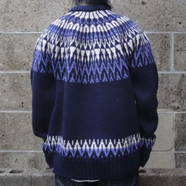 画像6: GUERNSEY WOOLLENS (ガンジーウーレンズ) ICELANDIC CREW NECK PULL OVER ネイビー