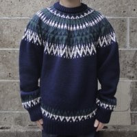 GUERNSEY WOOLLENS (ガンジーウーレンズ) ICEMAN CREW NECK ネイビー　