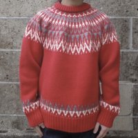 GUERNSEY WOOLLENS (ガンジーウーレンズ) ICEMAN CREW NECK レッド