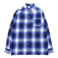 画像1: CalTop (キャルトップ) OMBRE CHECK L/S SHIRTS ロイヤル/ホワイト (1)