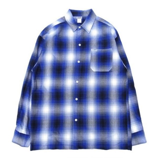 画像1: CalTop (キャルトップ) OMBRE CHECK L/S SHIRTS ロイヤル/ホワイト