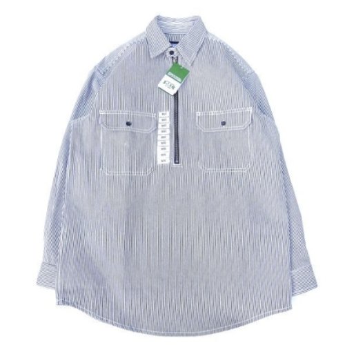 他の写真1: KEY (キー) Long Sleeve Zip Front Logger Shirt ヒッコリーストライプ