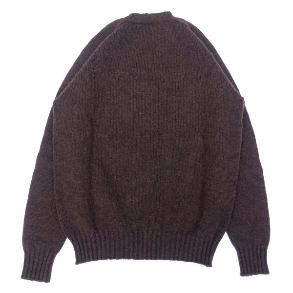画像2: Jamieson’s (ジャミーソンズ) Plain Saddle Shoulder crew neck ミディアムブラウン