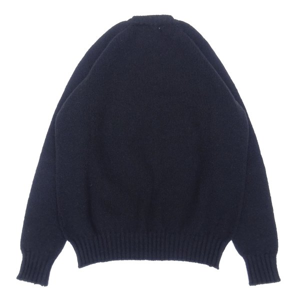 画像2: Jamieson’s (ジャミーソンズ) Plain Saddle Shoulder crew neck ブラック