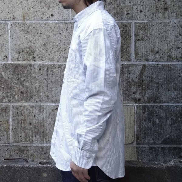画像2: SERO (セロ ) B.D. REGULAR SHIRT OXFORD STRIPE ネイビーストライプ