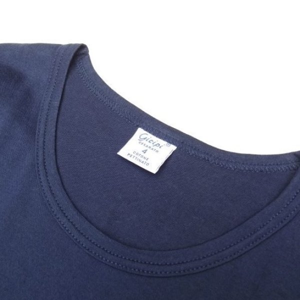 画像3: gicipi (ジチピ) CREW NECK POCKET T-Shirt ネイビー