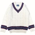 画像5: DULYN KNITWEAR (デュリンニットウェア) CRIKET P/O SWEATER アラン/バーガンディー/グレー