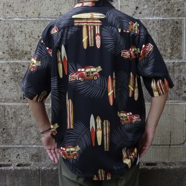 画像6: TWO PALMS (トゥーパームス) S/S Hawaiian Shirt / Rayon WOODY ブラック