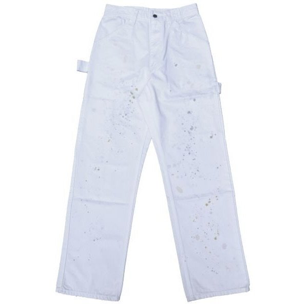 画像1: TRADESMANS (トレイズマン) PAINTER PANTS with PAINT ホワイト