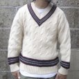 画像1: DULYN KNITWEAR (デュリンニットウェア) CRIKET P/O SWEATER アラン/バーガンディー/グレー (1)