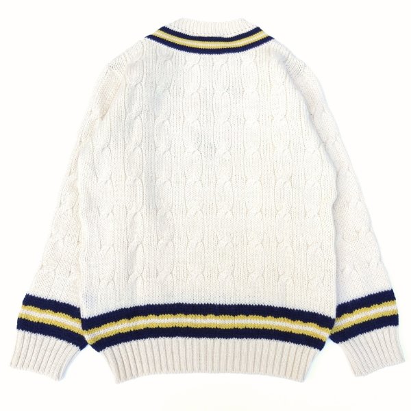 画像2: DULYN KNITWEAR (デュリンニットウェア) CRIKET P/O SWEATER アラン/ ネイビー/ゴールド