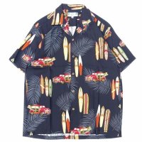 TWO PALMS (トゥーパームス) S/S Hawaiian Shirt / Rayon WOODY ブラック