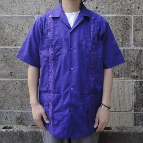 画像4: MY CUBAN STORE (マイキューバンストア) S/S GUAYABERA SHIRT パープル