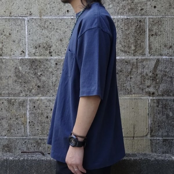 画像5: MIDA (ミダ) CREW NECK POCKET TEE S/S ネイビー
