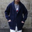 画像1: Mars Knitwear (マーズニットウェア) WILLIAM SHAWL COLLAR ネイビー (1)