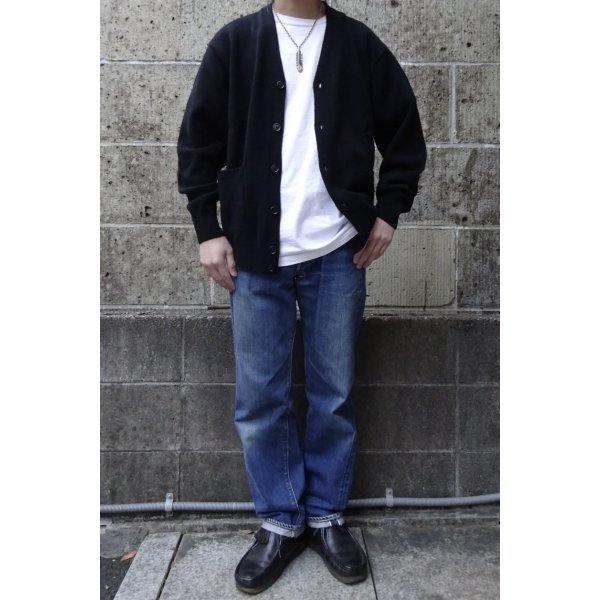 画像5: Mars Knitwear (マーズニットウェア) LAMBSWOOL V-NECK 2PKT CARDIGAN ブラック