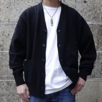 Mars Knitwear (マーズニットウェア) LAMBSWOOL V-NECK 2PKT CARDIGAN ブラック