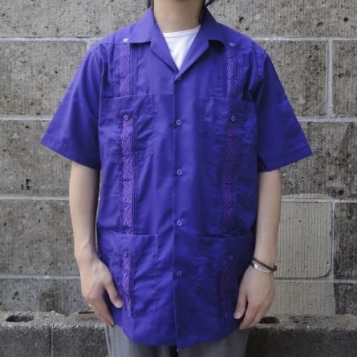 他の写真1: MY CUBAN STORE (マイキューバンストア) S/S GUAYABERA SHIRT パープル