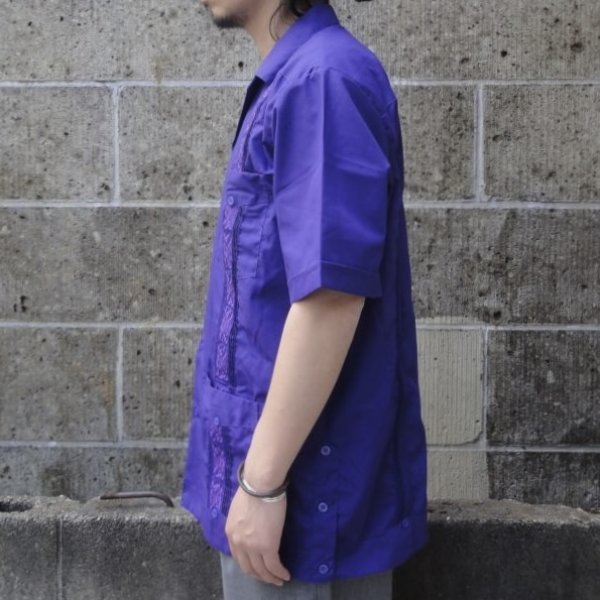 画像5: MY CUBAN STORE (マイキューバンストア) S/S GUAYABERA SHIRT パープル