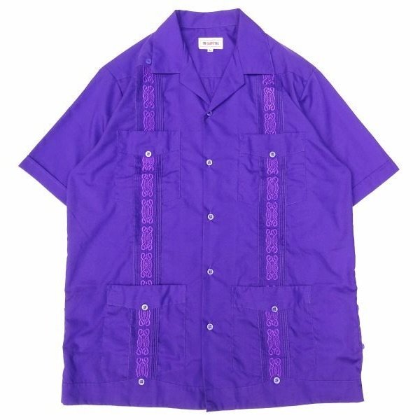 画像1: MY CUBAN STORE (マイキューバンストア) S/S GUAYABERA SHIRT パープル