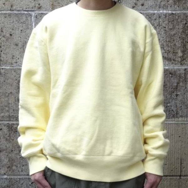 画像1: MADE BLANKS (メイドブランクス) VARSITY CREW NECK REACTIVE DYE イエロー